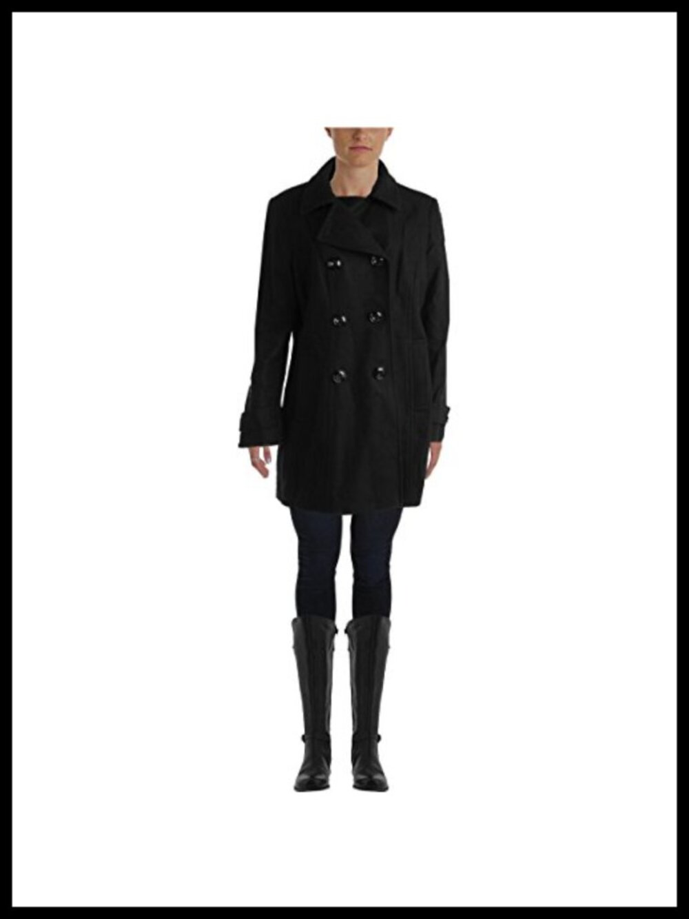 Anne Klein Wool Blend Double Breasted Peacoat